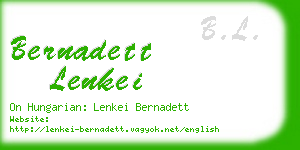 bernadett lenkei business card